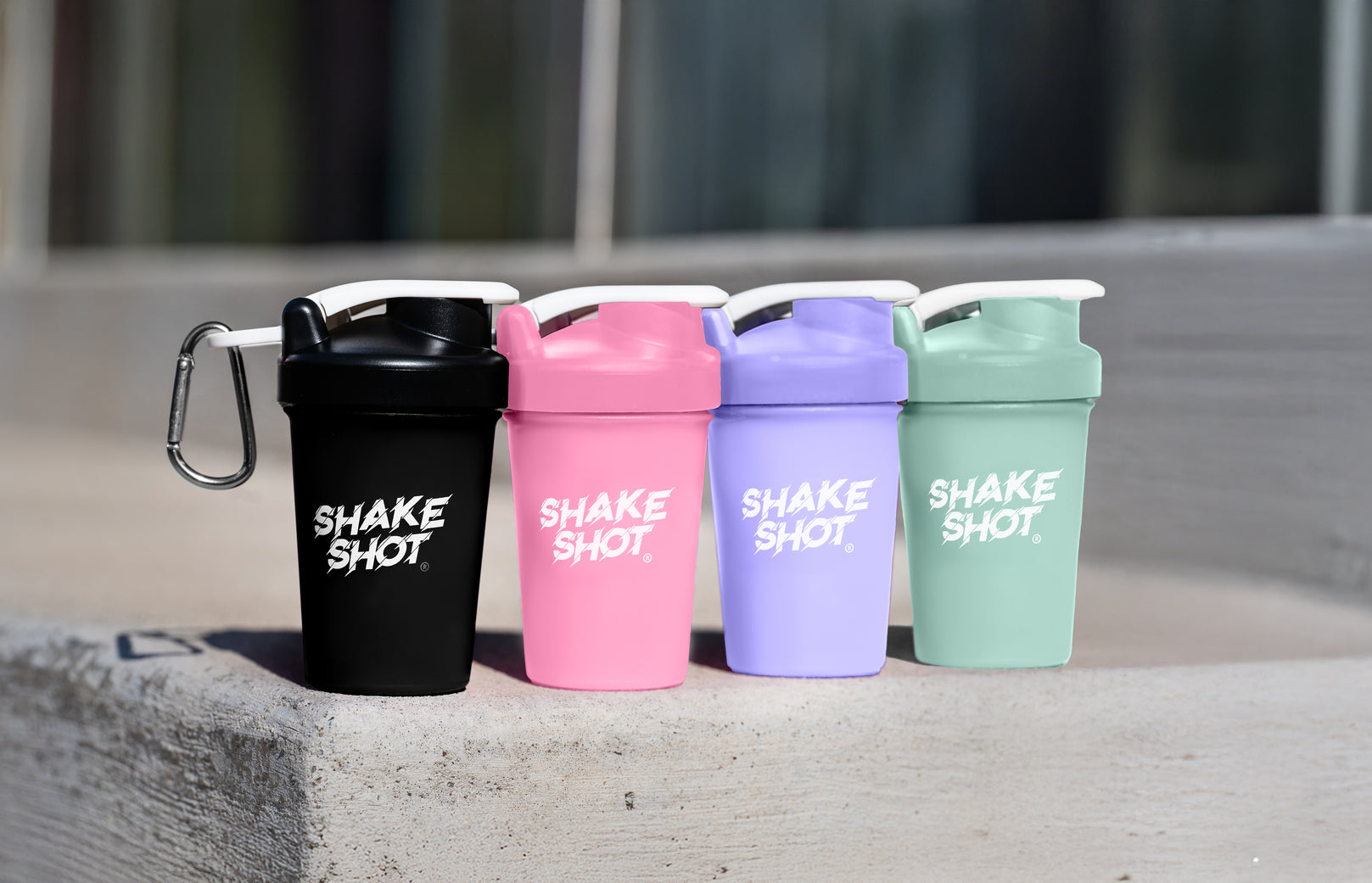Shake Shot Variety Packs 4 oz Mini Pre-workout & Supplement Bottle with Clip & Shaker Ball