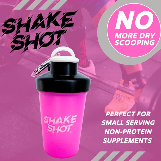 Shake Shot 4 oz Pink Mini Pre-workout & Supplement Bottle with Clip & Shaker Ball