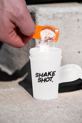 Bote Mini de 4 oz Shake Shot para Pre-entreno y Suplementos con Clip y Bola Mezcladora