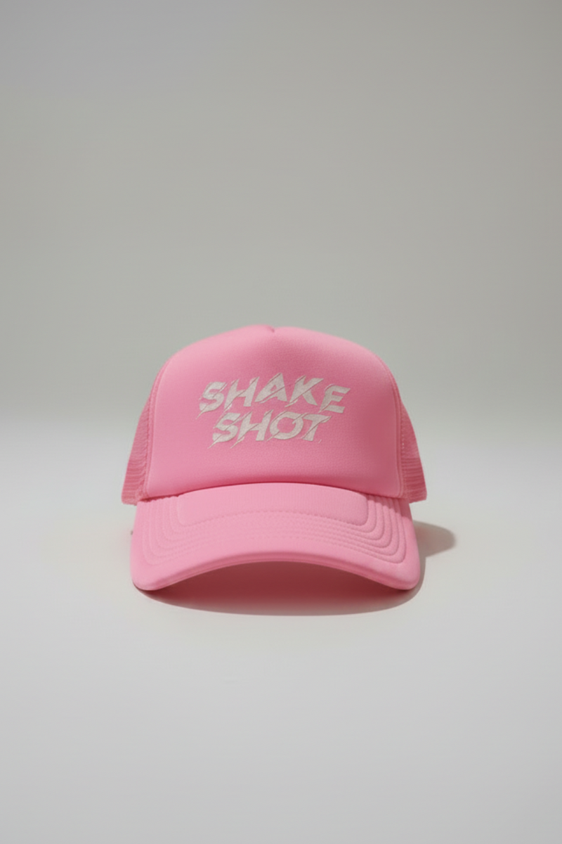 Shake Shot foam trucker hat in pink