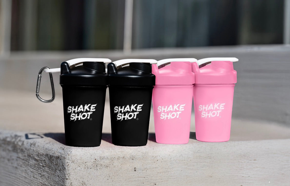 Shake Shot Variety Packs 4 oz Mini Pre-workout & Supplement Bottle with Clip & Shaker Ball