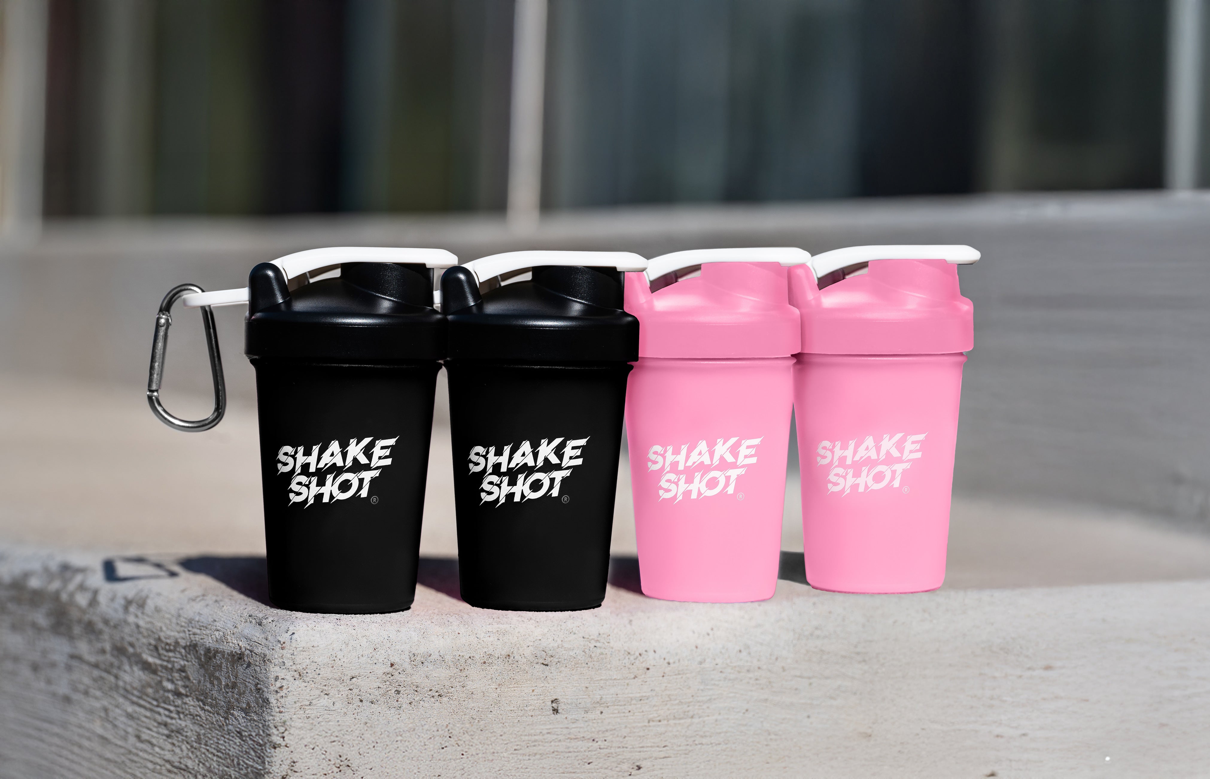 Shake Shot Variety Packs 4 oz Mini Pre-workout & Supplement Bottle with Clip & Shaker Ball