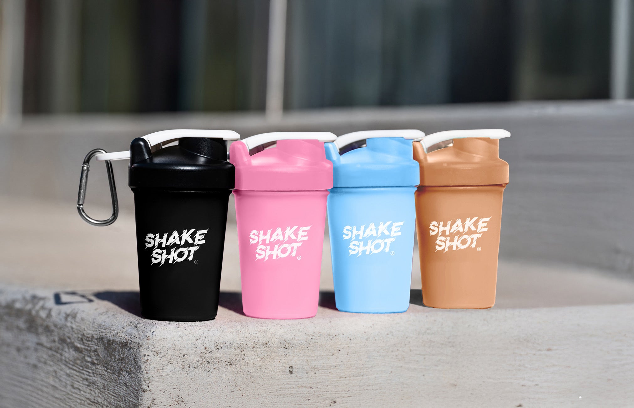 Shake Shot Variety Packs 4 oz Mini Pre-workout & Supplement Bottle with Clip & Shaker Ball