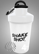 Bote Mini de 4 oz Shake Shot para Pre-entreno y Suplementos con Clip y Bola Mezcladora
