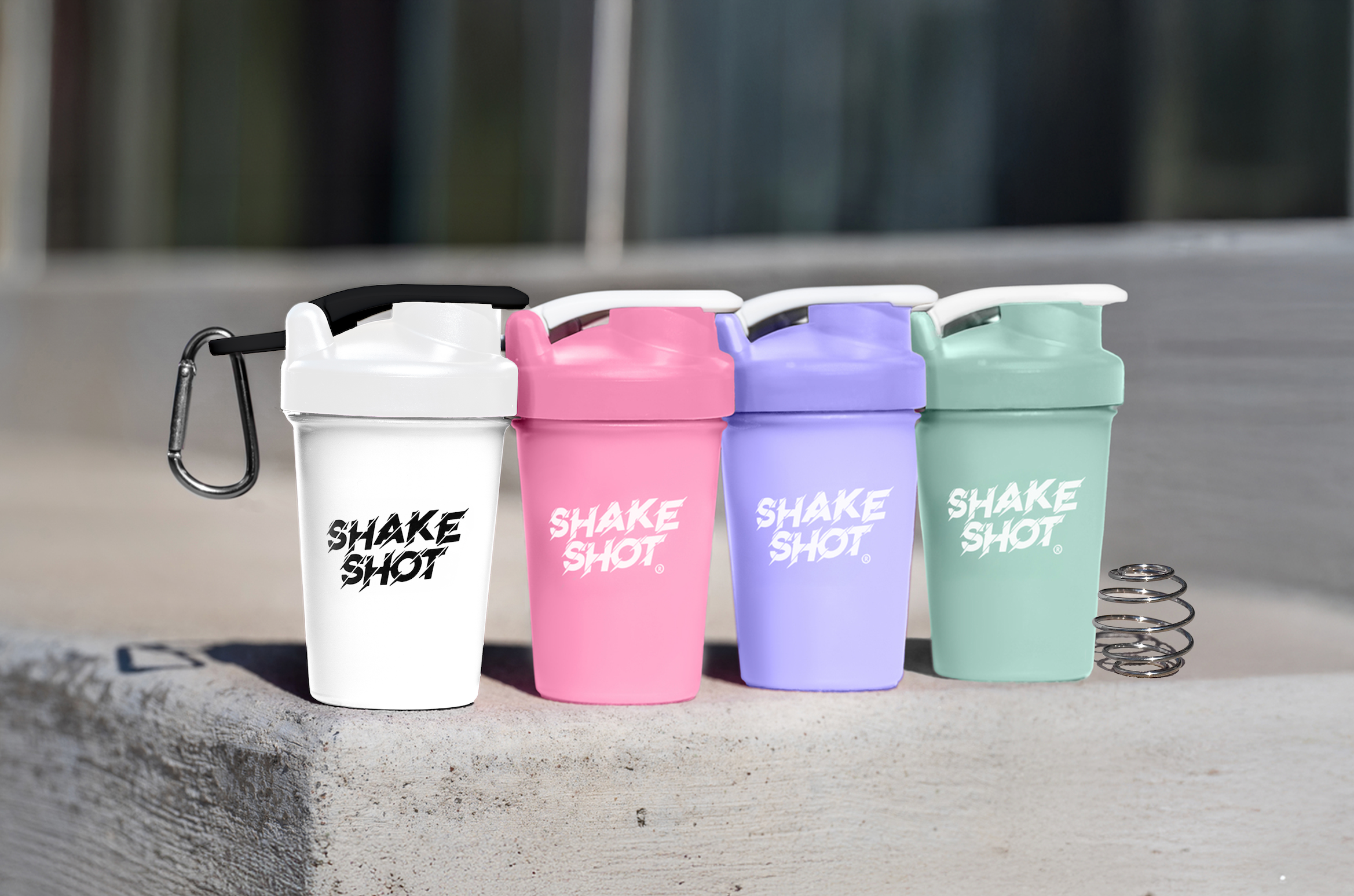 Shake Shot Variety Packs 4 oz Mini Pre-workout & Supplement Bottle with Clip & Shaker Ball