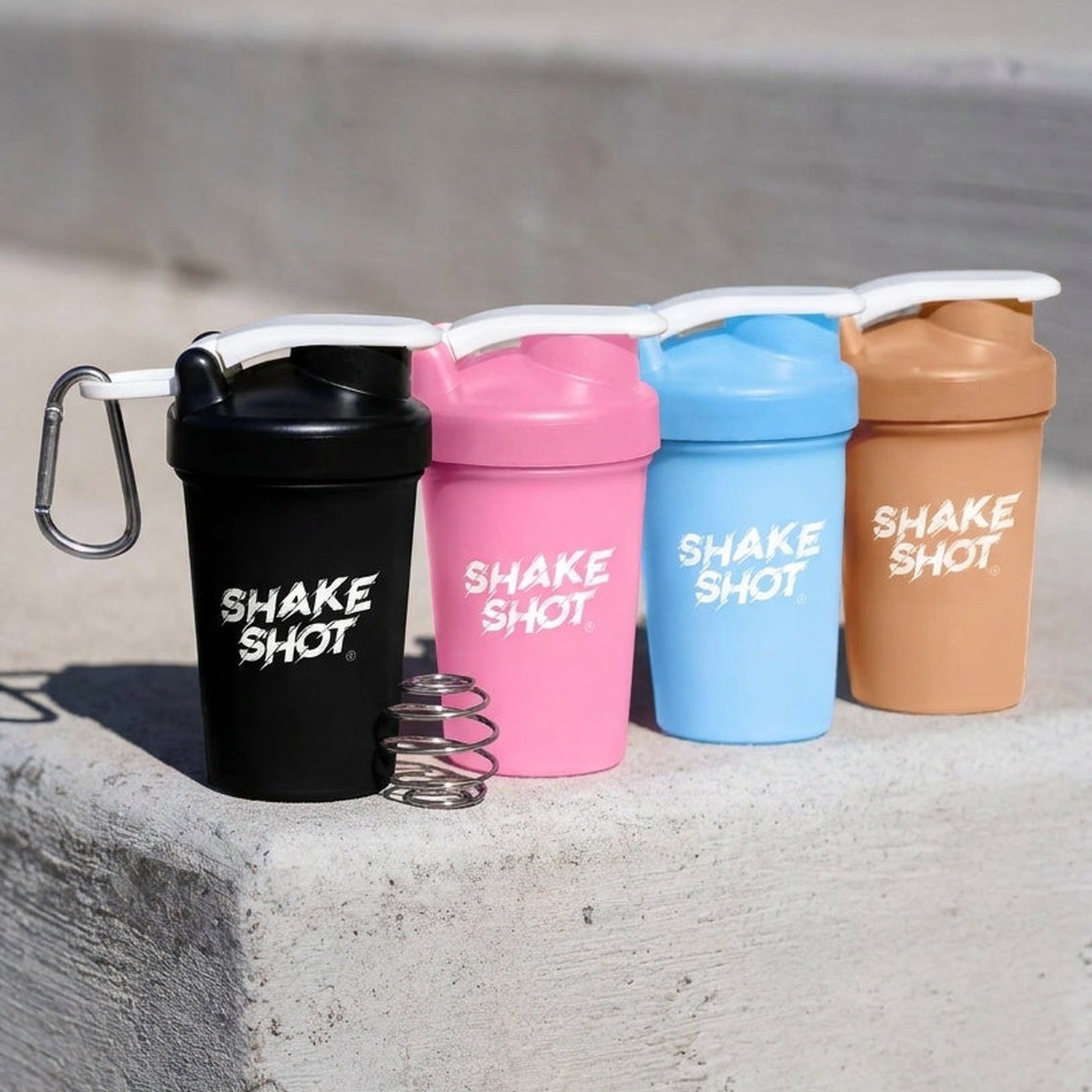 Shake Shot variety pack of four mini shaker bottle