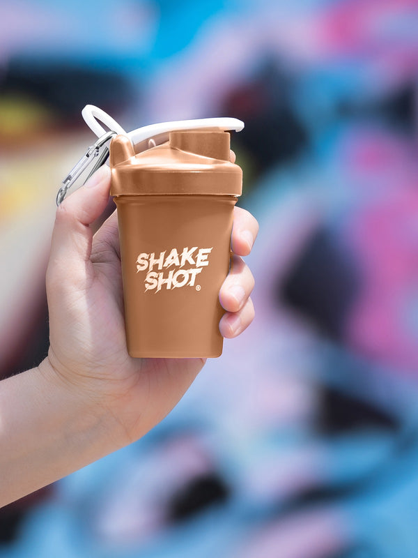 Shake Shot brown mini shaker bottle