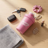 Shake Shot 4 oz Mini Shaker Bottle — Pre-Workout & Supplement Cup with Clip & Shaker Ball, Pink