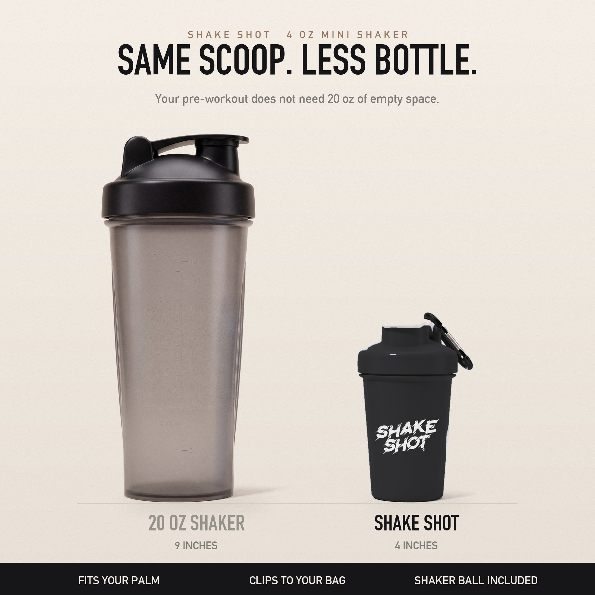 Shake Shot black mini shaker bottle
