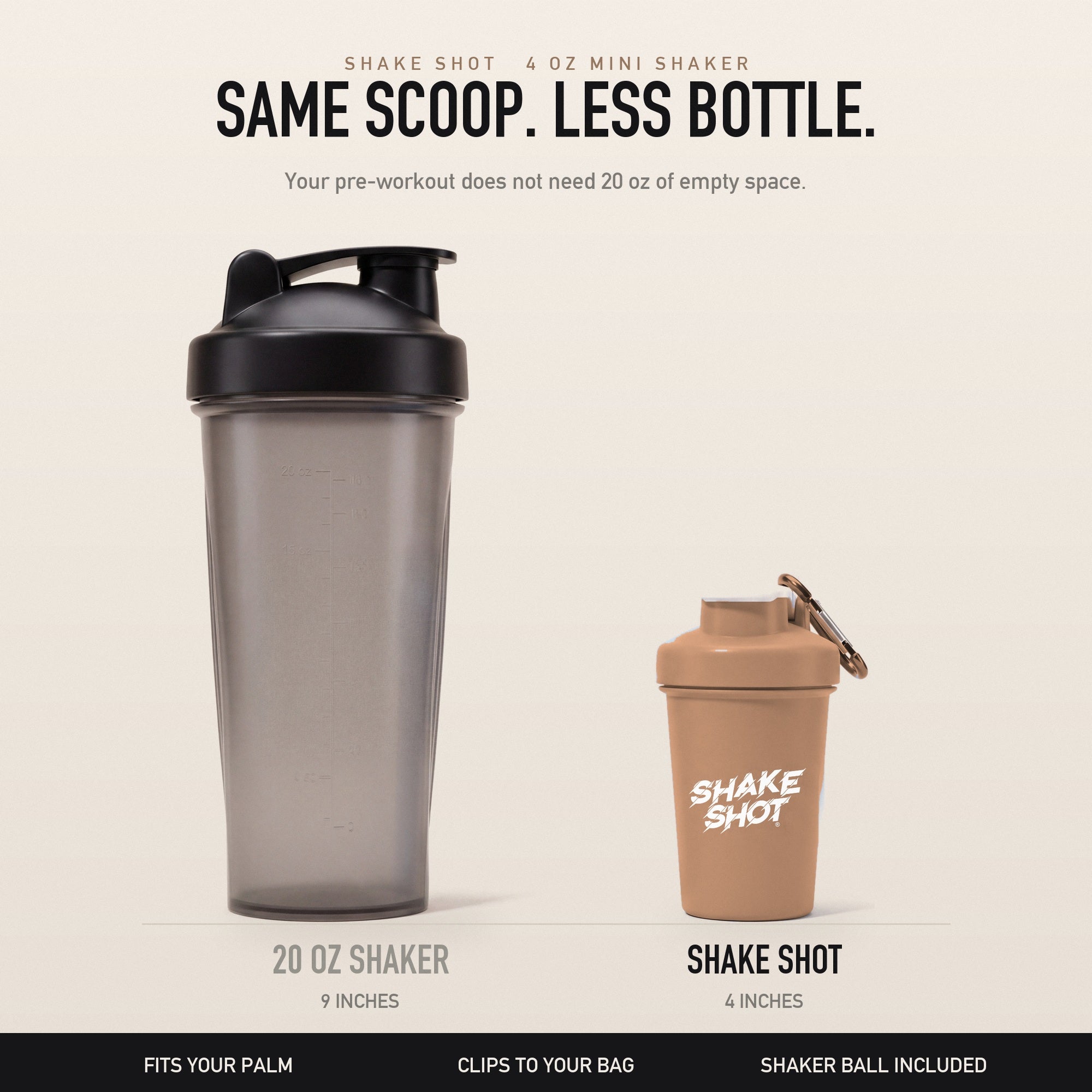 Shake Shot brown mini shaker bottle