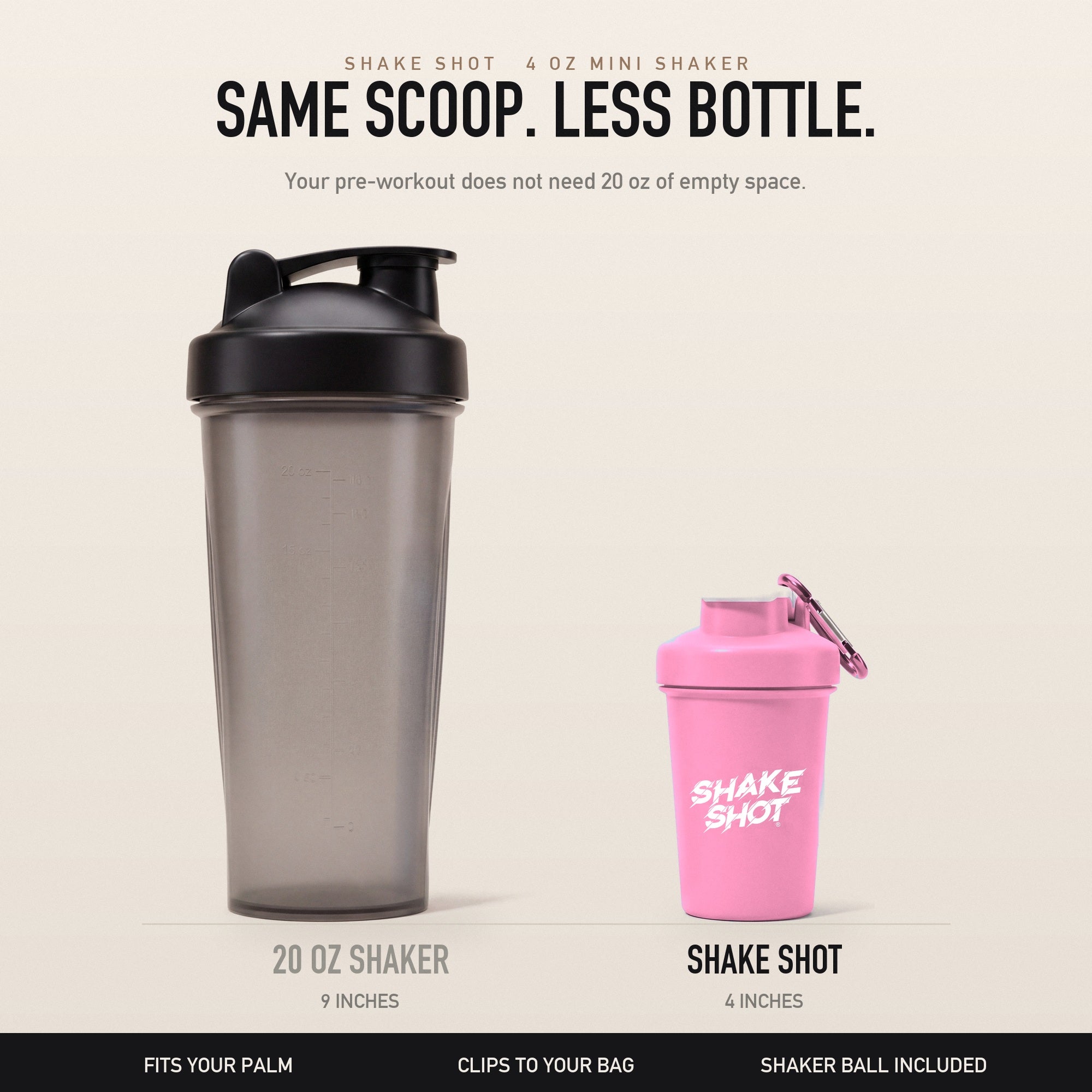Shake Shot pink mini shaker bottle